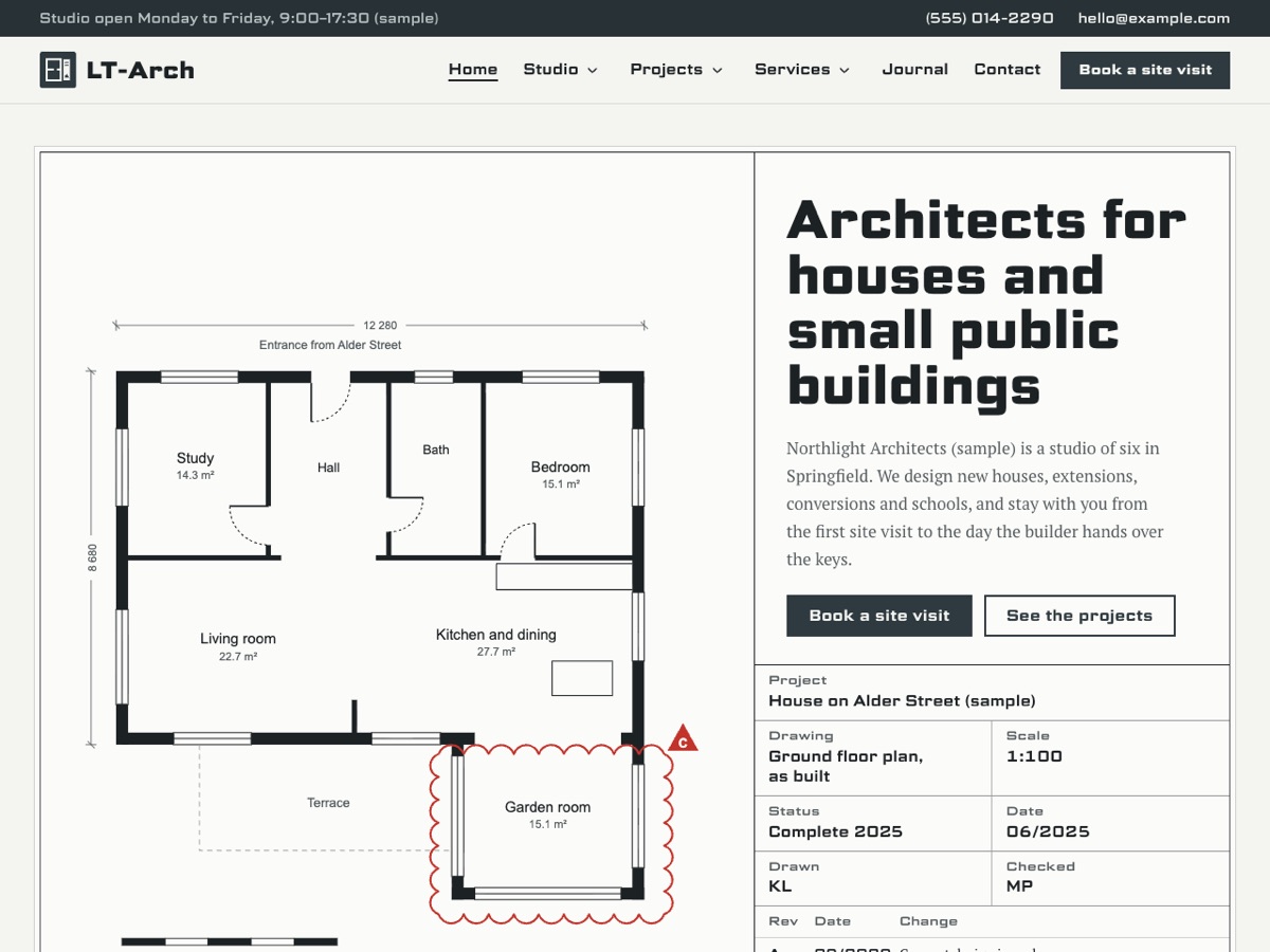Home page of the LT Arch demo