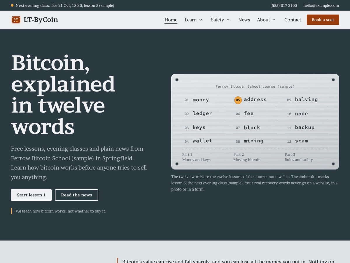 Home page of the LT Bycoin demo