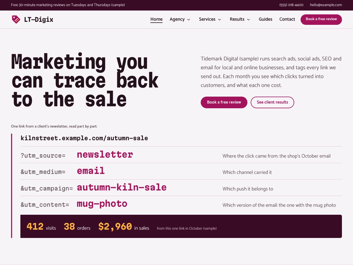 Home page of the LT Digix demo
