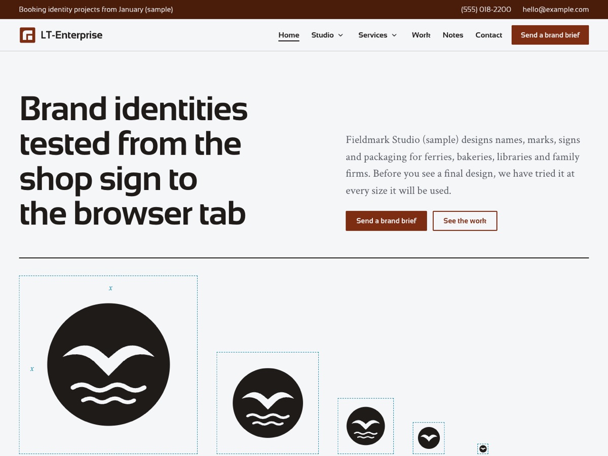 Home page of the LT Enterprise demo