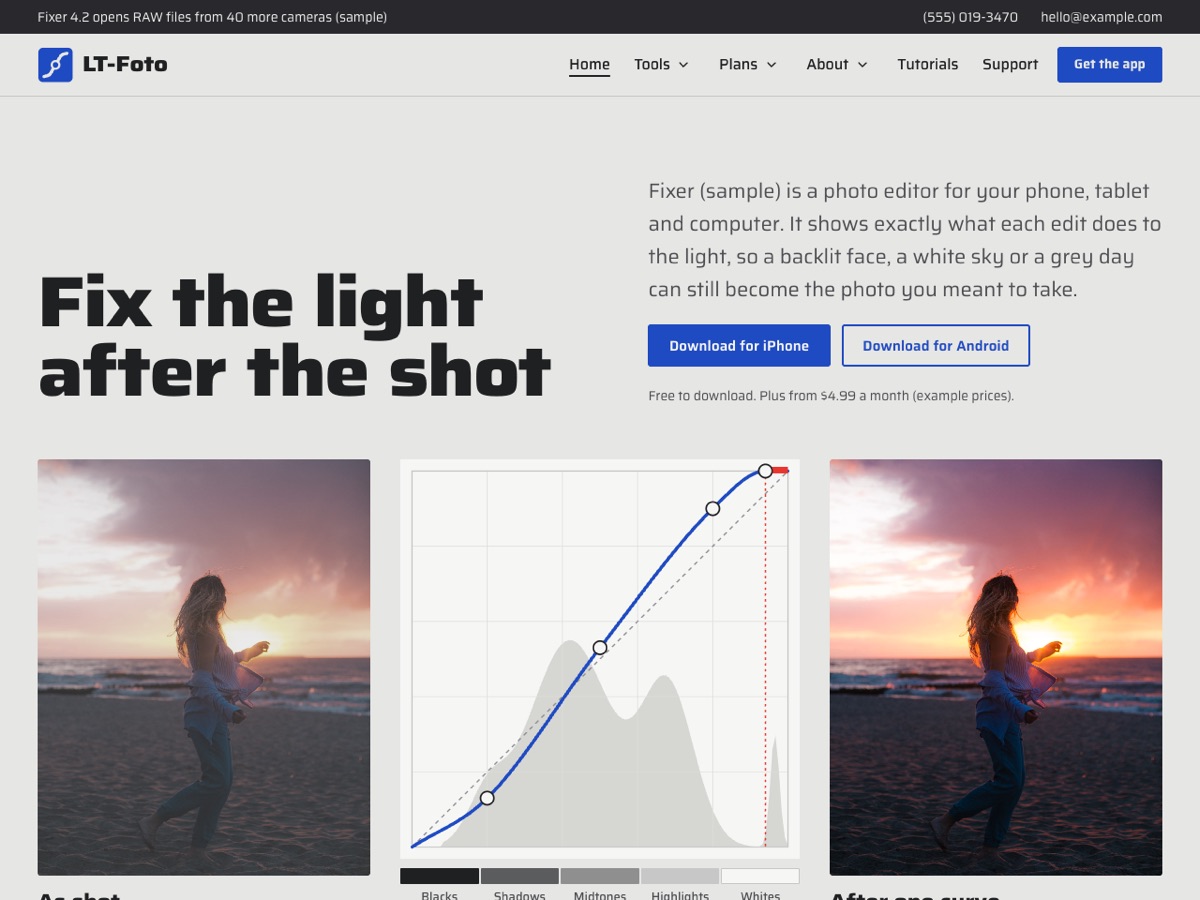 Home page of the LT Foto demo