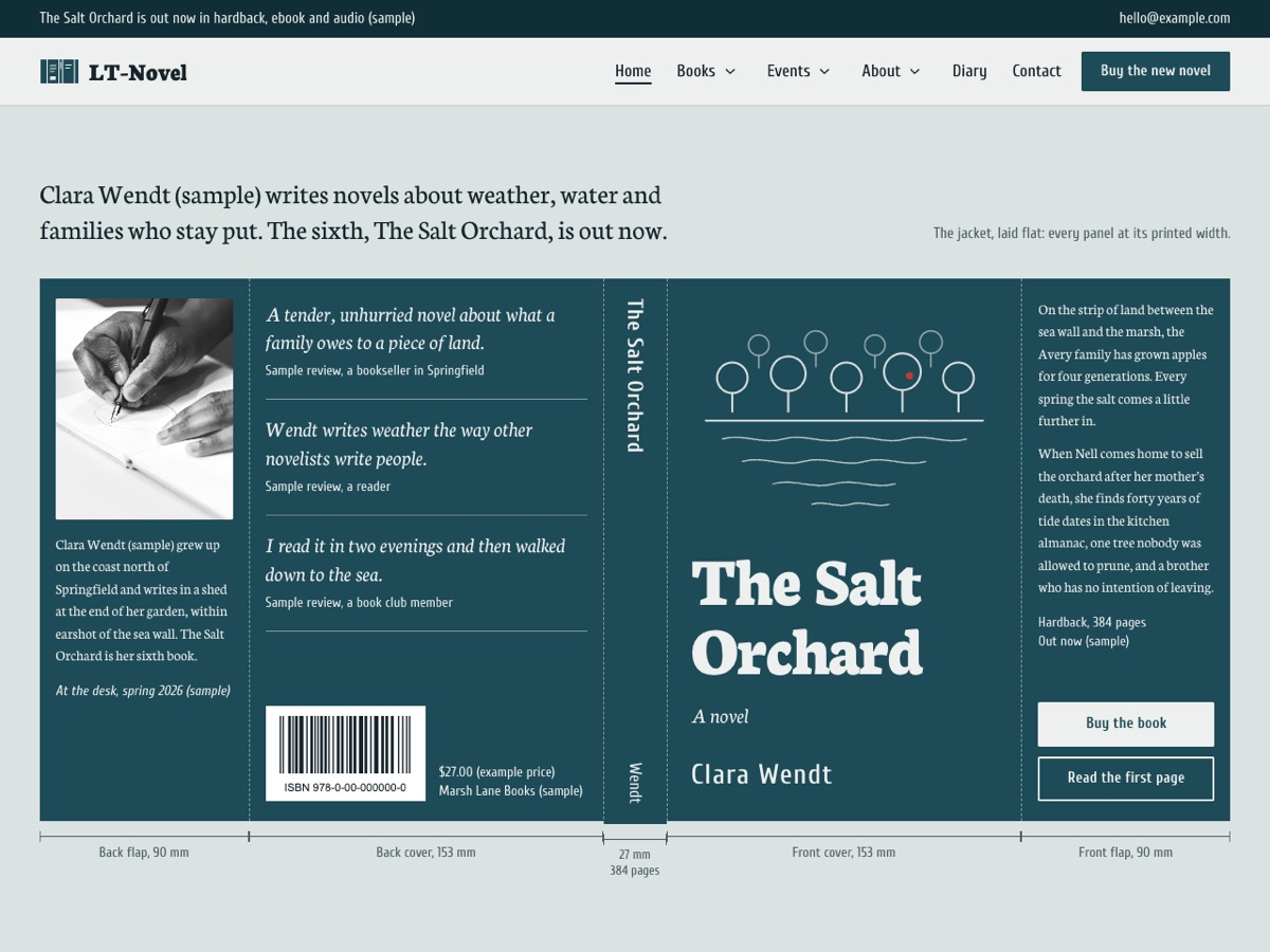 Home page of the LT Novel demo