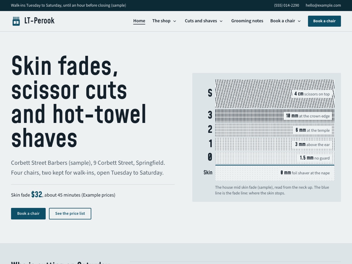 Home page of the LT Perook demo