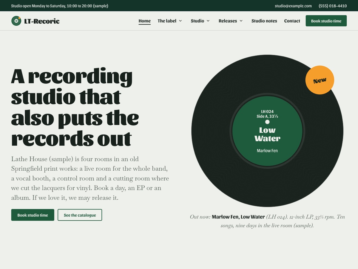 Home page of the LT Recoric demo