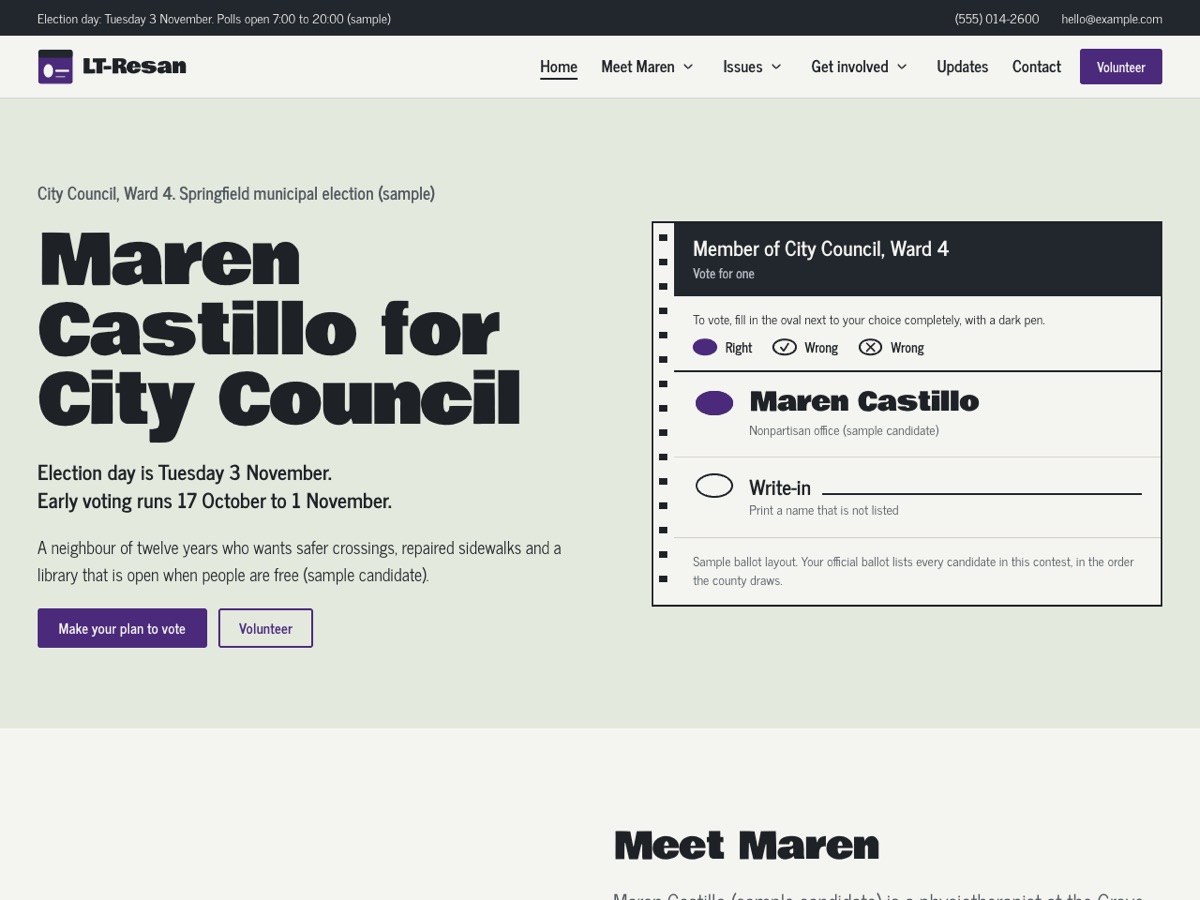 Home page of the LT Resan demo