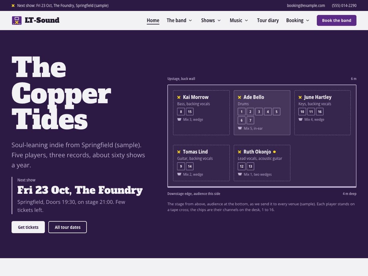 Home page of the LT Sound demo