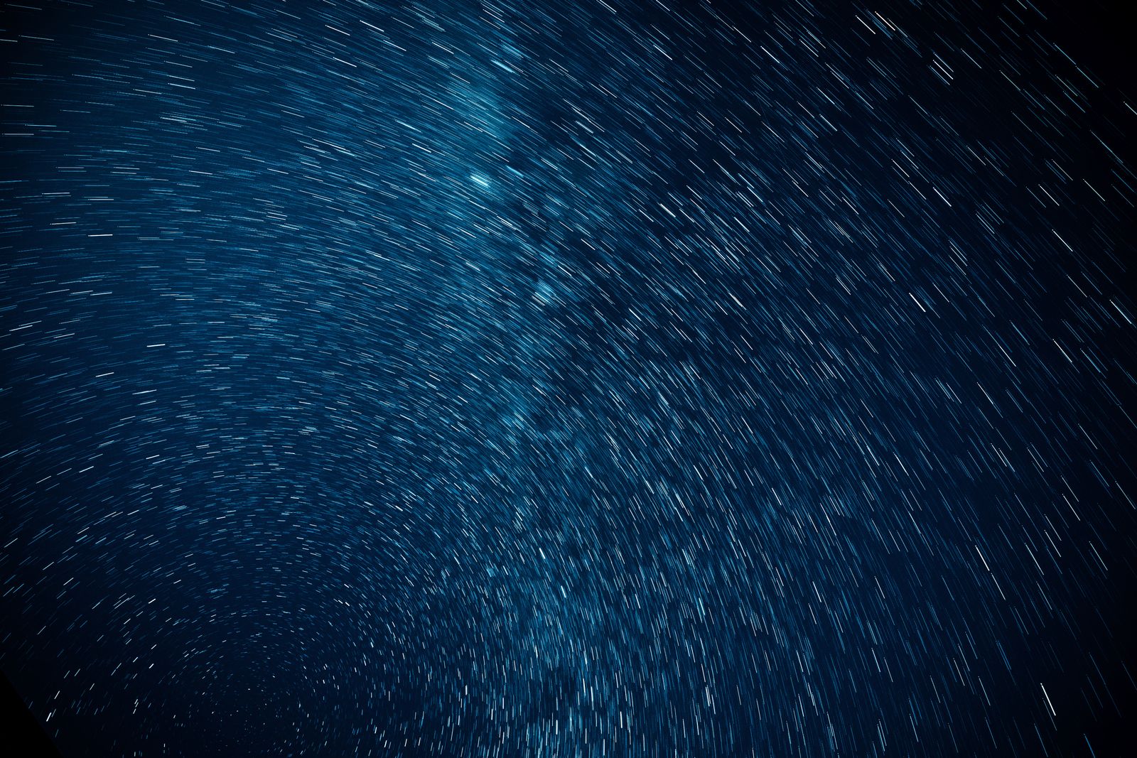 Star trails circling the sky in a long exposure photograph